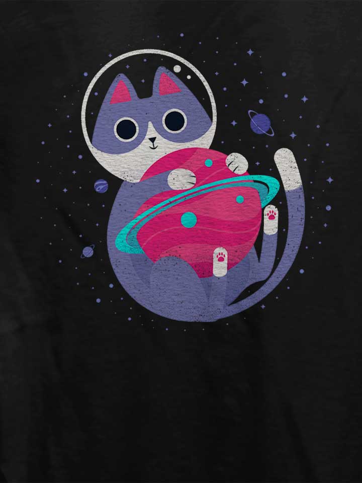 astronaut-cat-04-damen-t-shirt schwarz 4