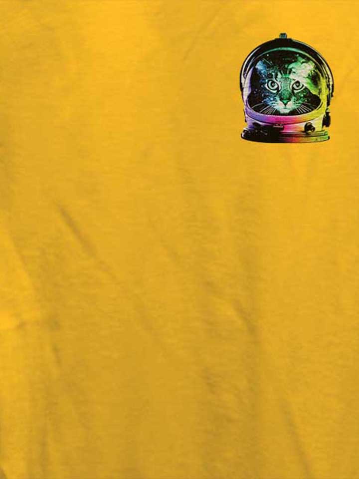 astronaut-cat-chest-print-damen-t-shirt gelb 4