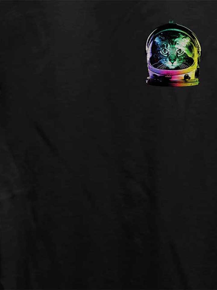 astronaut-cat-chest-print-damen-t-shirt schwarz 4
