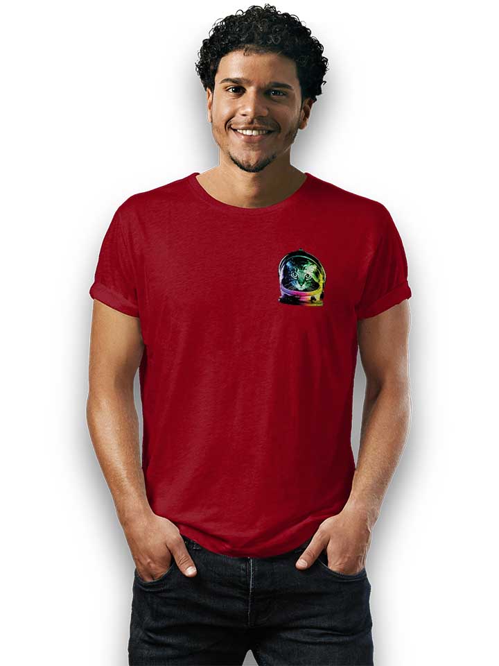 astronaut-cat-chest-print-t-shirt bordeaux 2