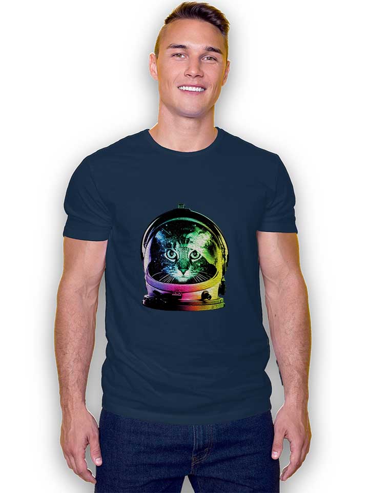 astronaut-cat-t-shirt dunkelblau 2
