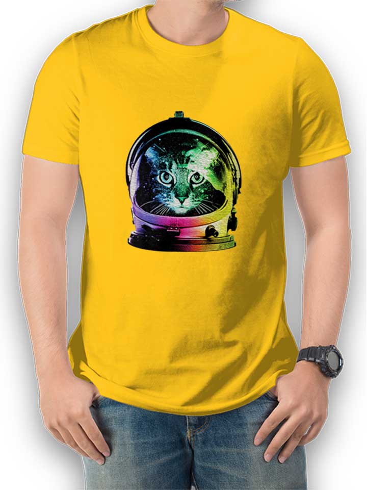 Astronaut Cat T-Shirt jaune L