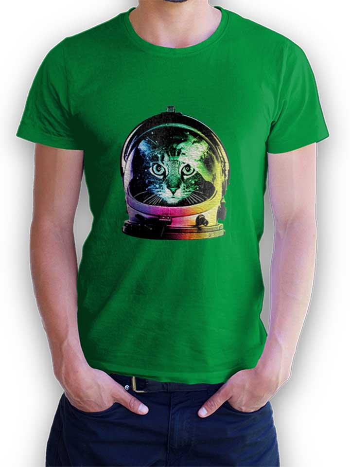 Astronaut Cat T-Shirt gruen L