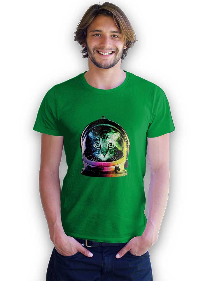 astronaut-cat-t-shirt gruen 2