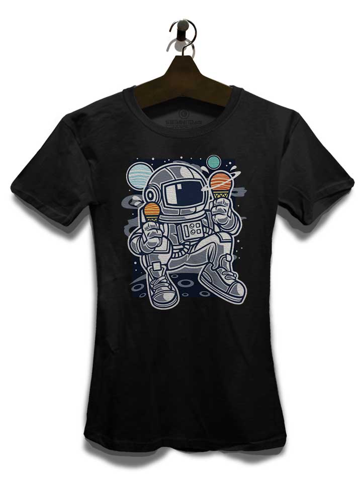 astronaut-eating-ice-cream-damen-t-shirt schwarz 3