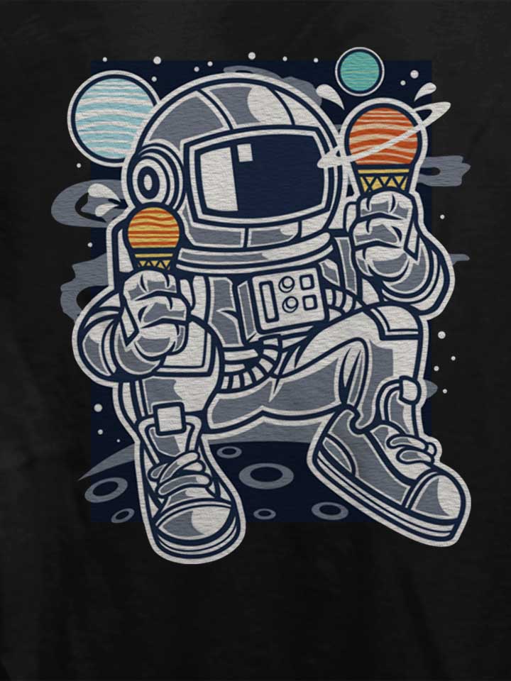 astronaut-eating-ice-cream-damen-t-shirt schwarz 4