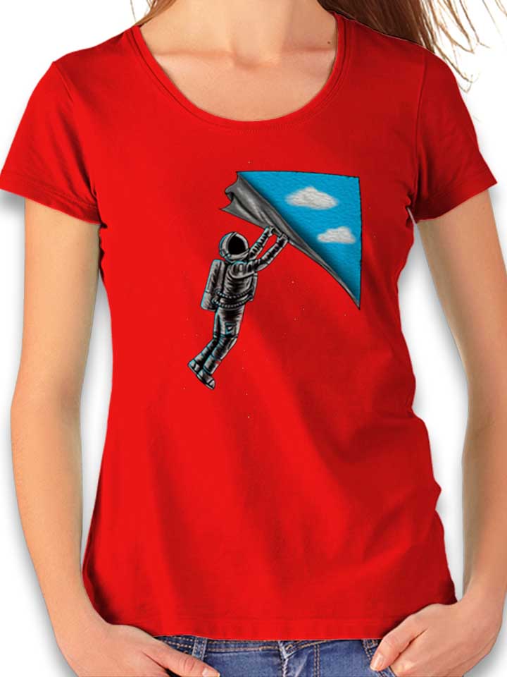 Astronaut Open The Sky Damen T-Shirt rot L
