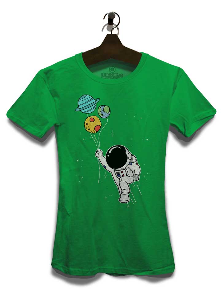 astronaut-planet-ballons-damen-t-shirt gruen 3