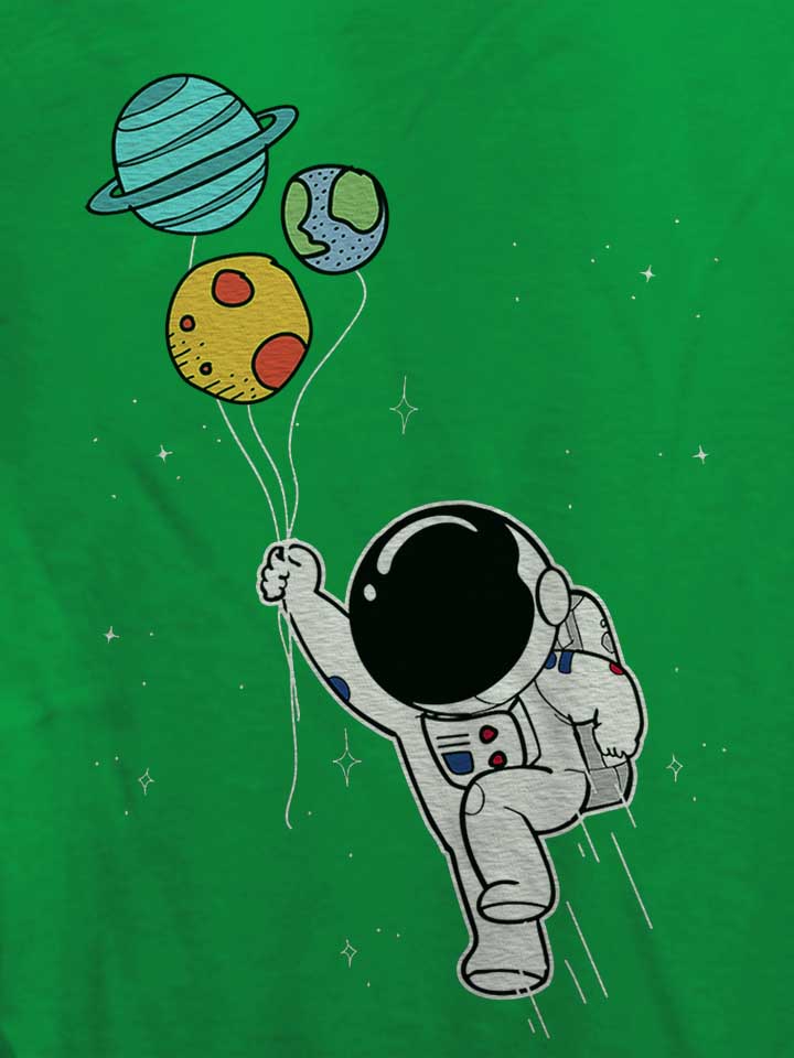 astronaut-planet-ballons-damen-t-shirt gruen 4