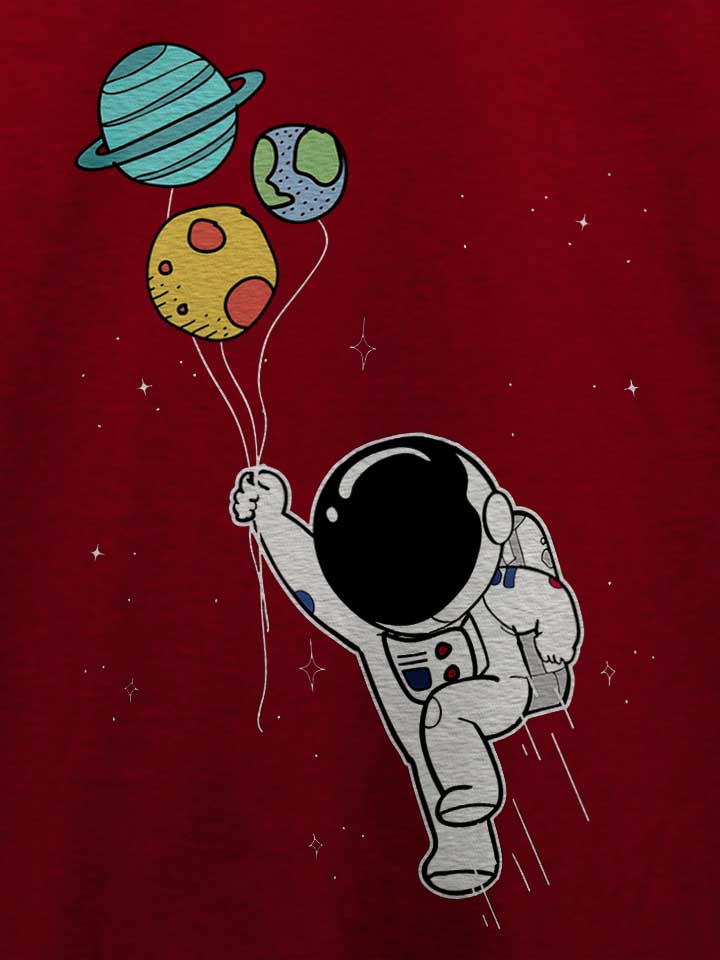 astronaut-planet-ballons-t-shirt bordeaux 4
