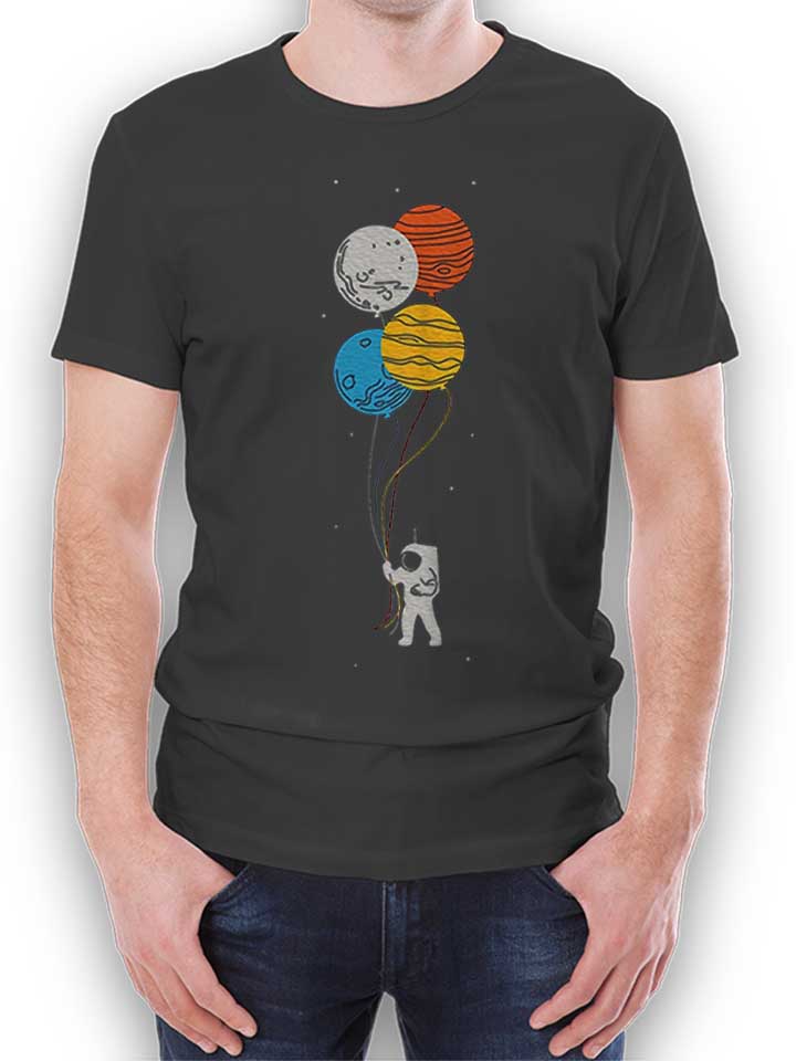 Astronaut Planet Baloons T-Shirt dunkelgrau L