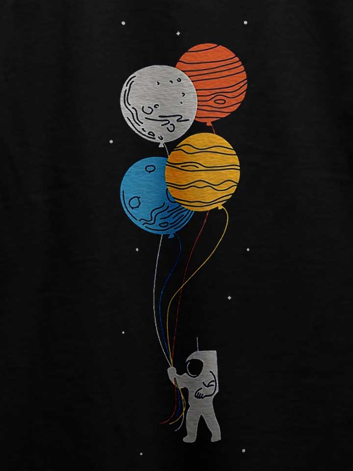 astronaut-planet-baloons-t-shirt schwarz 4