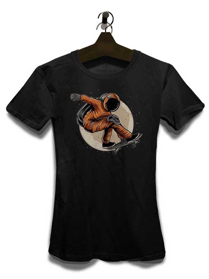 astronaut-skater-moon-damen-t-shirt schwarz 3
