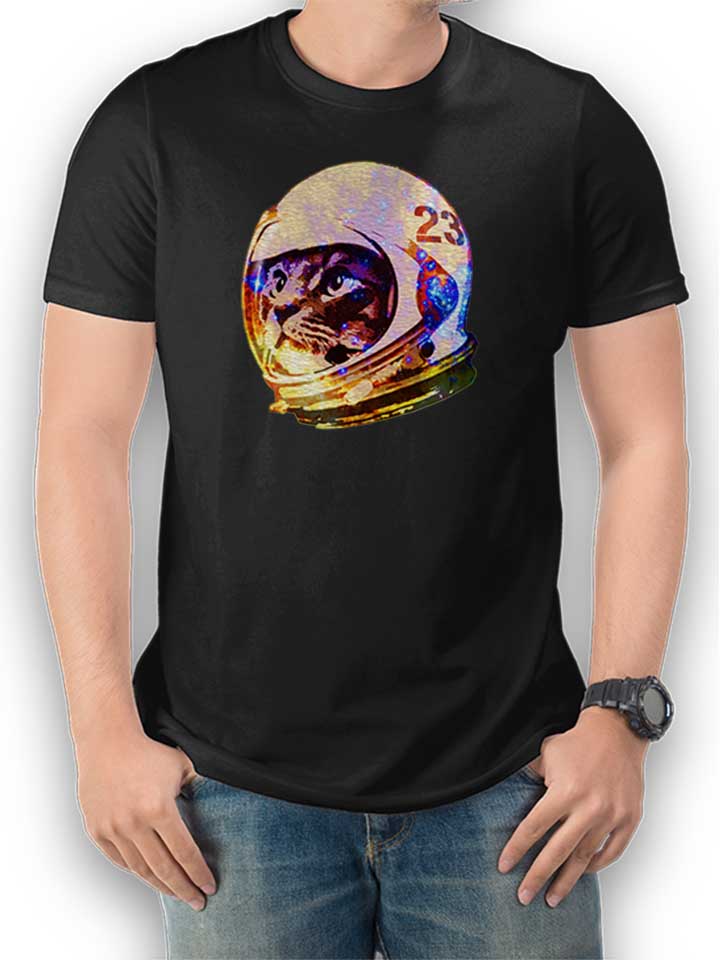 astronaut-space-cat-02-t-shirt schwarz 1