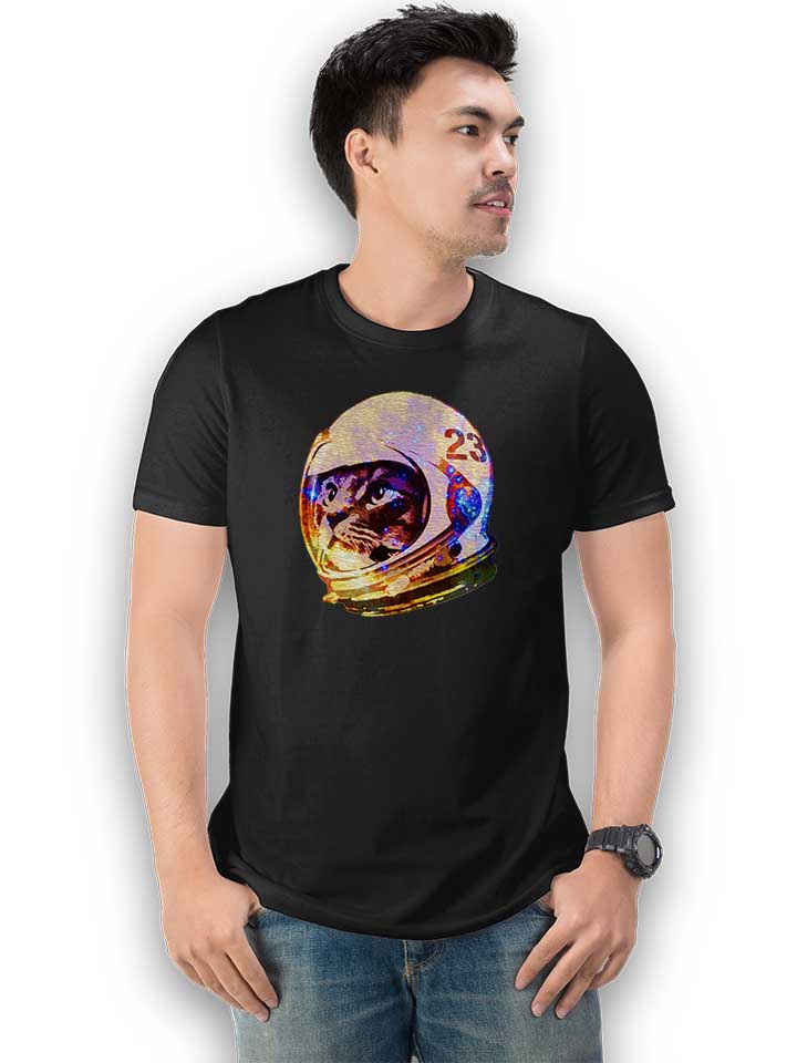 astronaut-space-cat-02-t-shirt schwarz 2