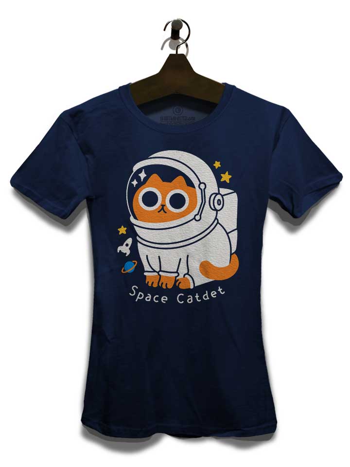 astronaut-space-cat-damen-t-shirt dunkelblau 3