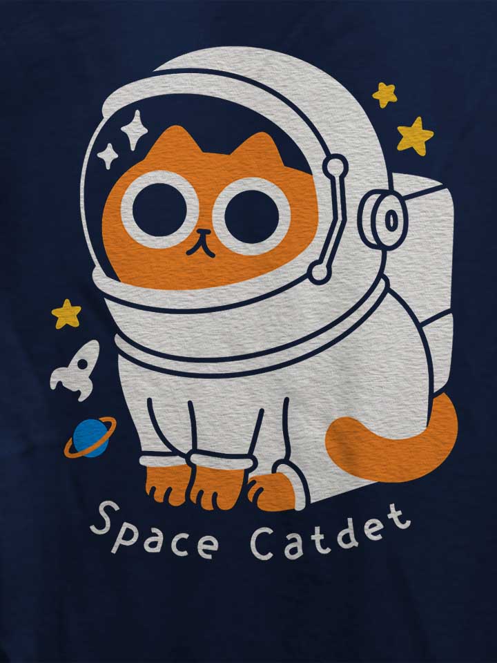 astronaut-space-cat-damen-t-shirt dunkelblau 4