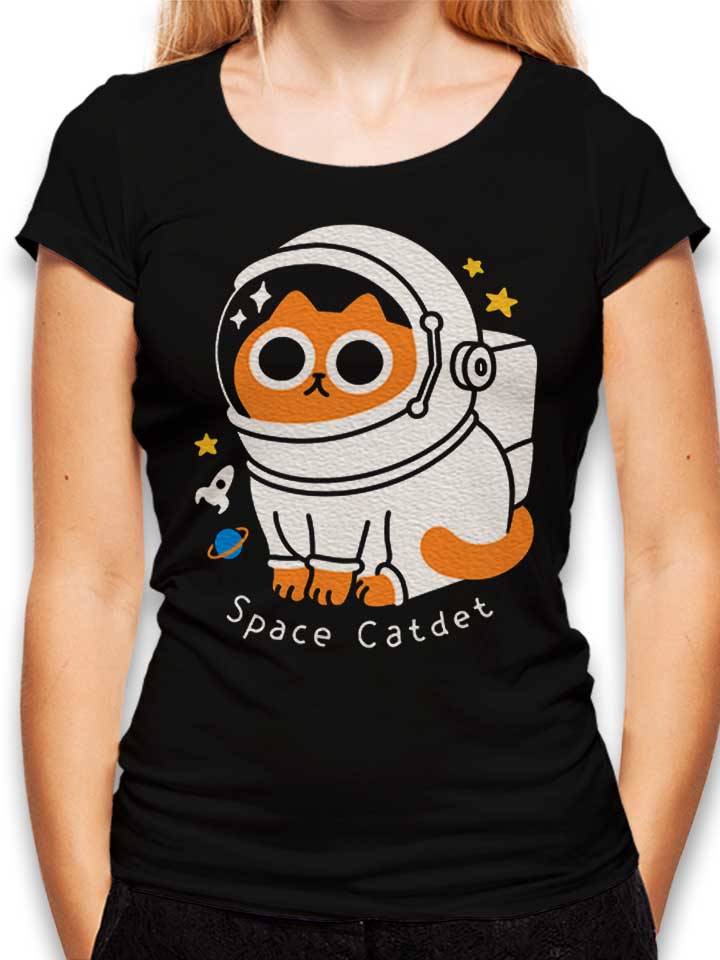 astronaut-space-cat-damen-t-shirt schwarz 1