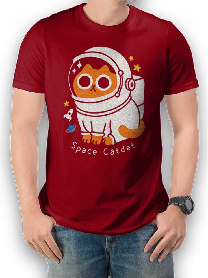 astronaut-space-cat-t-shirt bordeaux 1