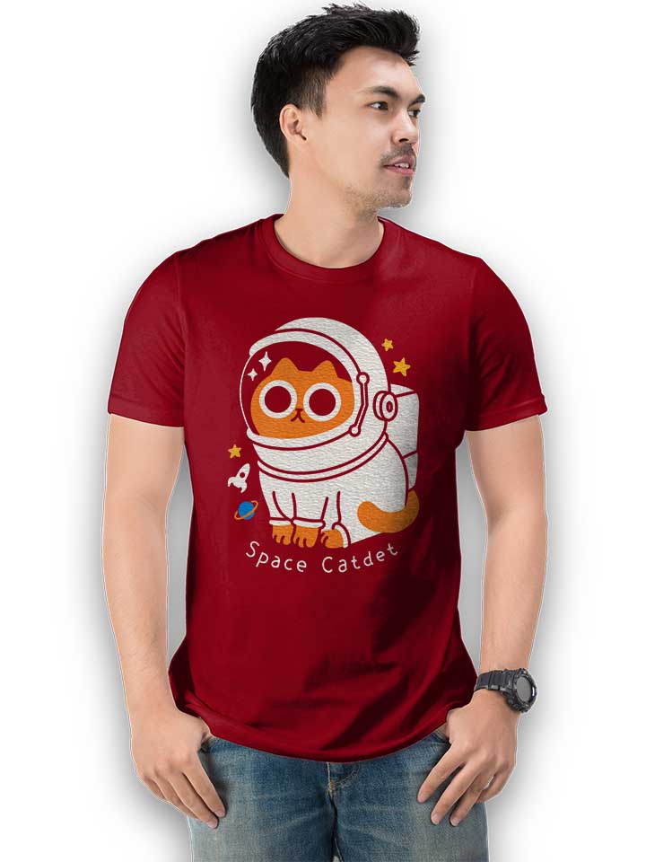 astronaut-space-cat-t-shirt bordeaux 2