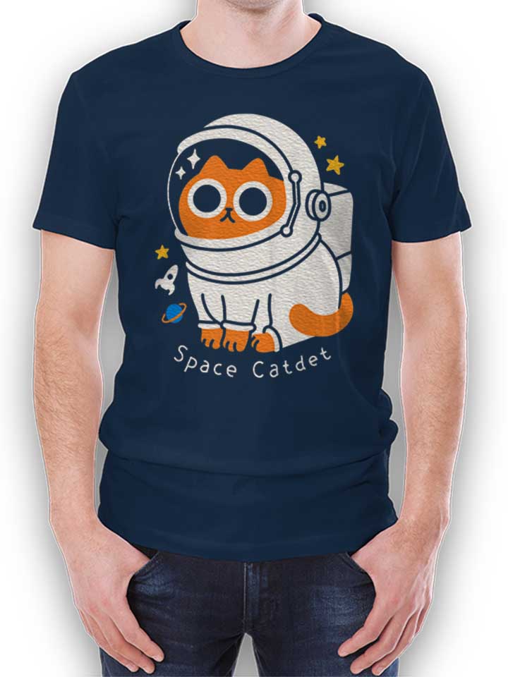 Astronaut Space Cat T-Shirt dunkelblau L