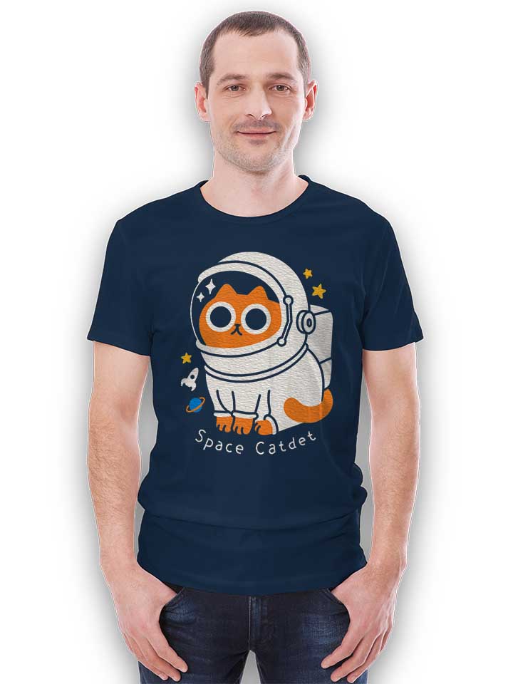 astronaut-space-cat-t-shirt dunkelblau 2