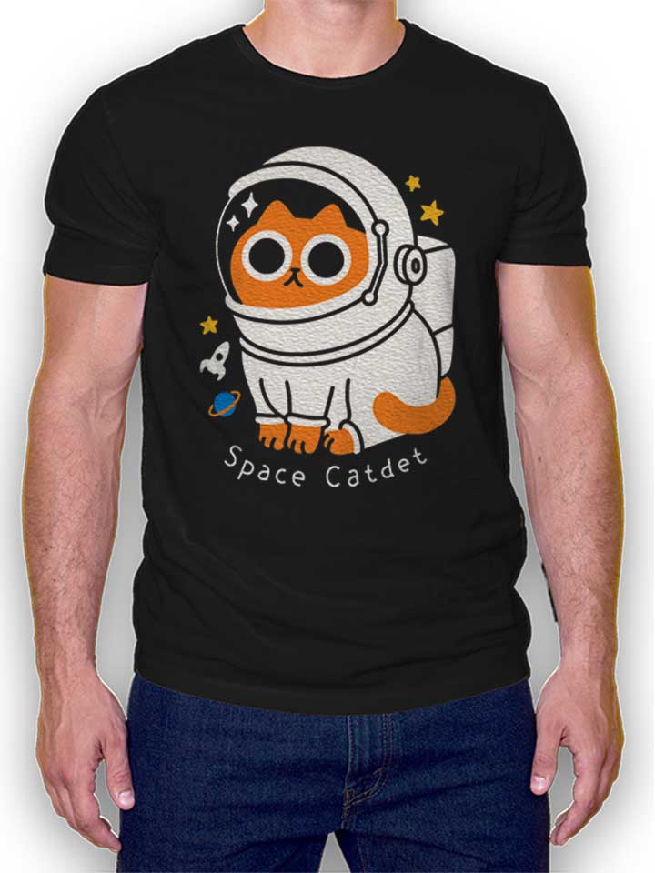 astronaut-space-cat-t-shirt schwarz 1