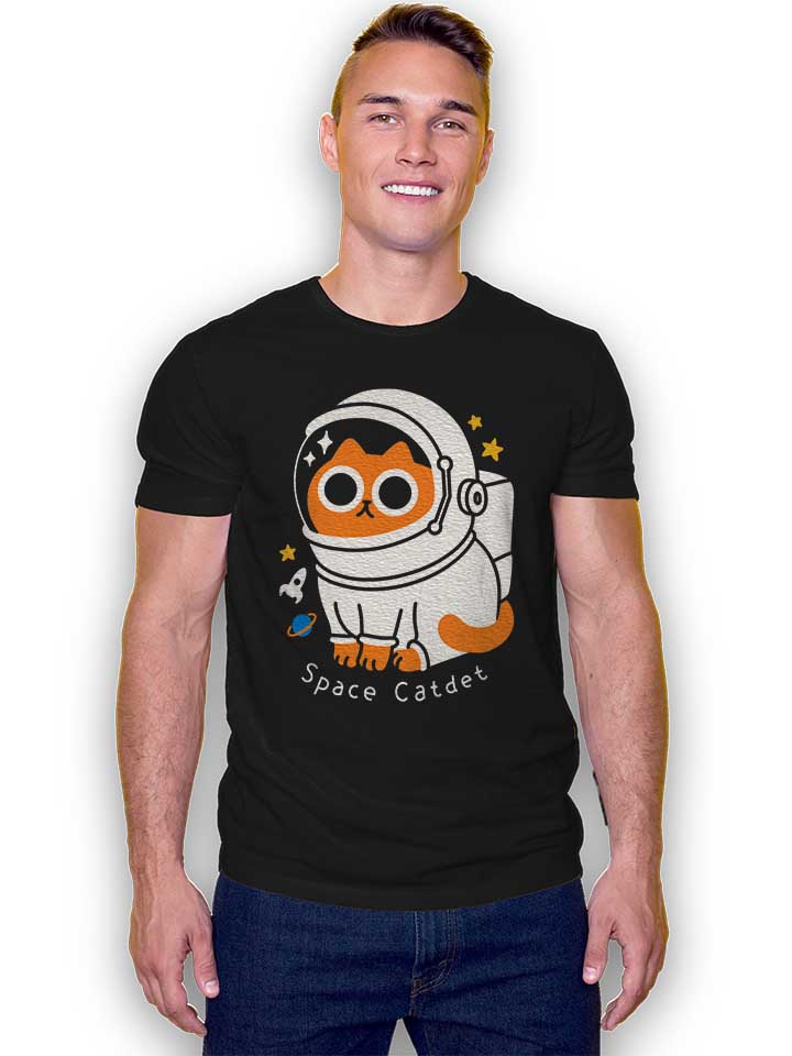 astronaut-space-cat-t-shirt schwarz 2