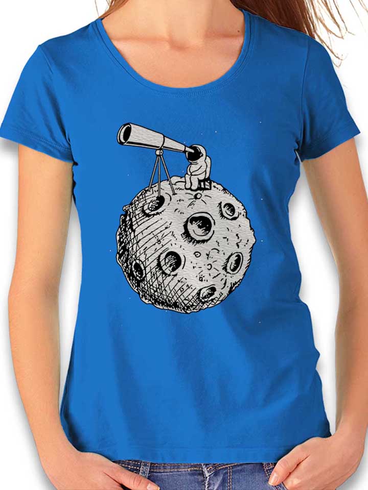 Astronaut Teleskop Camiseta Mujer azul-real L