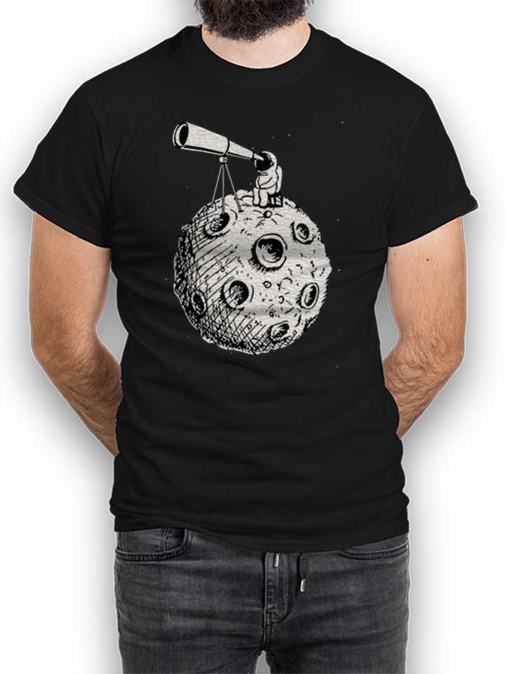 Astronaut Teleskop T-Shirt schwarz L