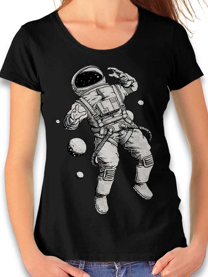 astronaut-damen-t-shirt schwarz 1