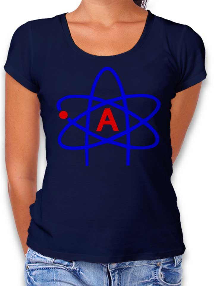 Atheist Symbol Damen T-Shirt dunkelblau L