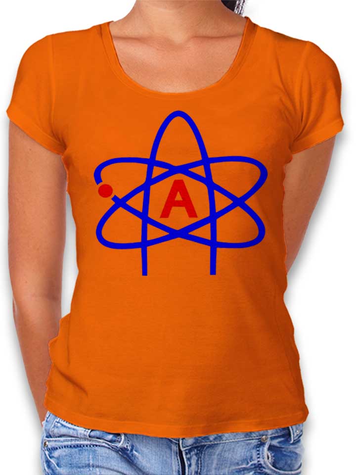 atheist-symbol-damen-t-shirt orange 1