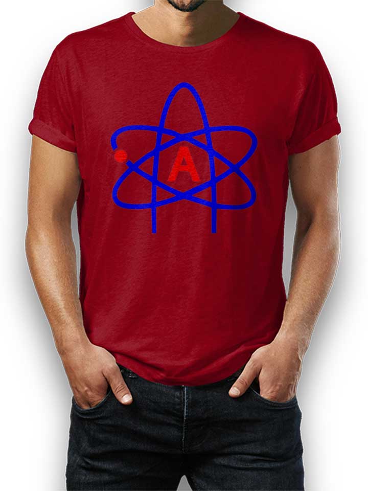 Atheist Symbol T-Shirt maroon L
