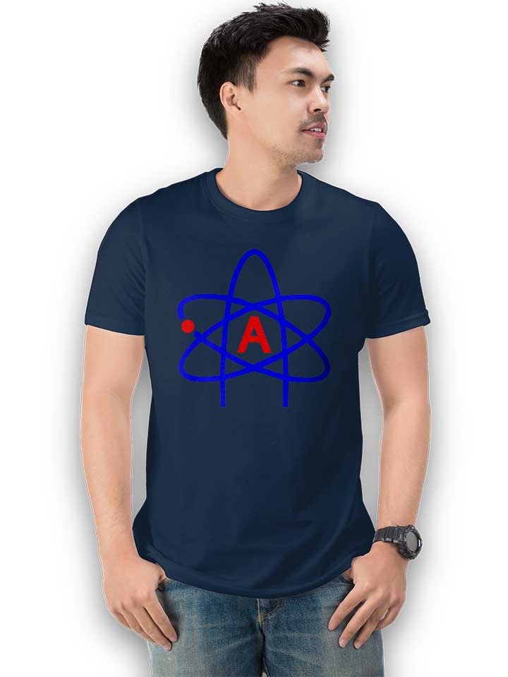 atheist-symbol-t-shirt dunkelblau 2