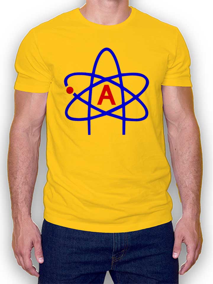 Atheist Symbol T-Shirt yellow L