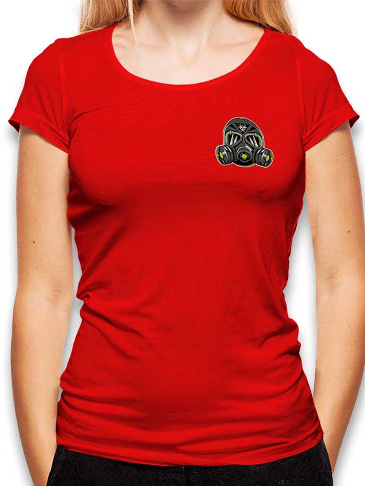 Atom Kopf Maske Chest Print Camiseta Mujer rojo L