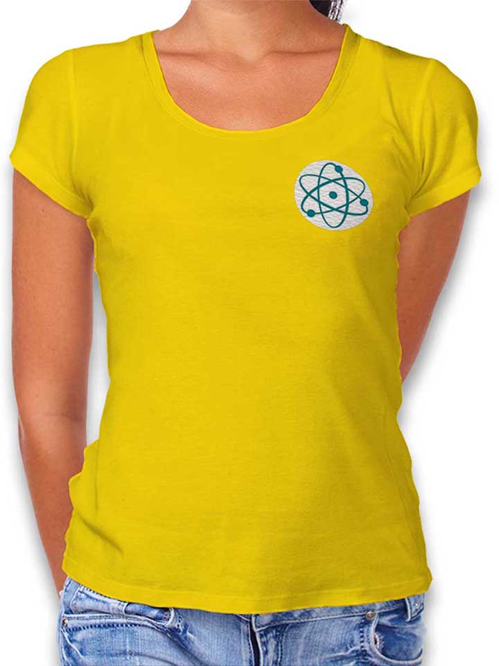 Atom Logo Chest Print Damen T-Shirt gelb L