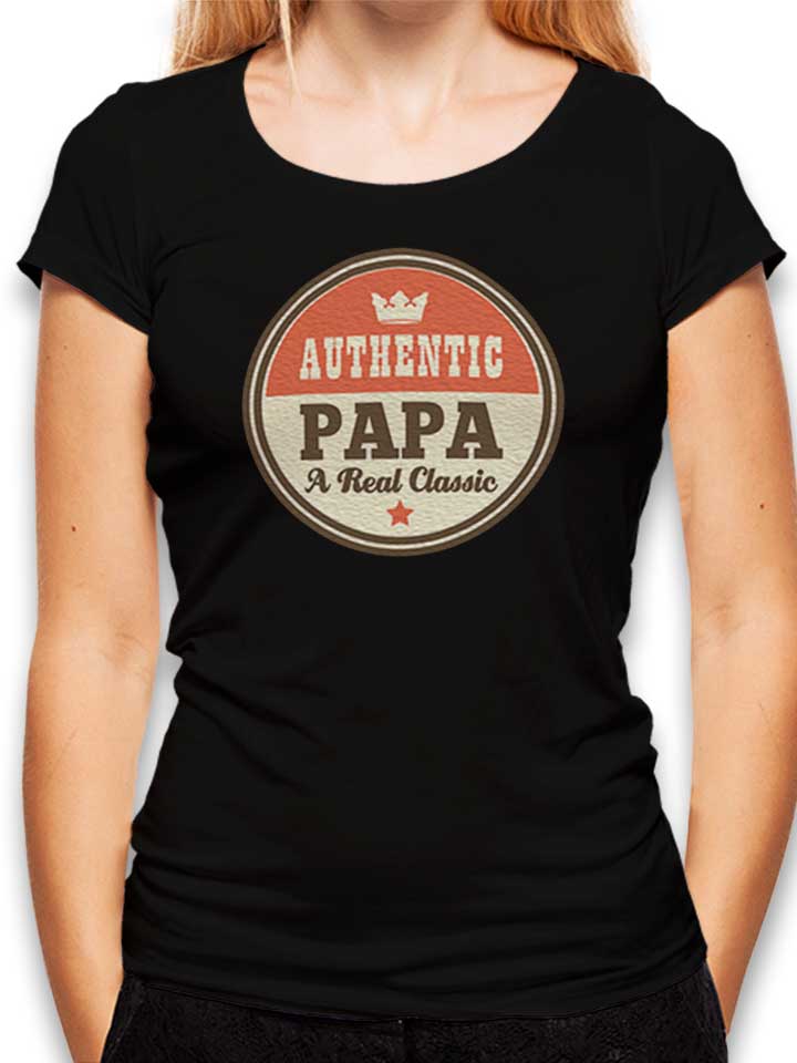 Authentic Papa T Womens T-Shirt black L