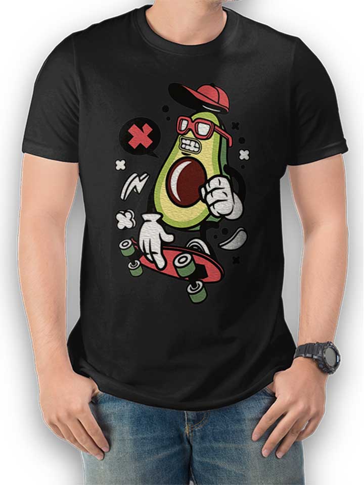 Avocado Skater T-Shirt schwarz L