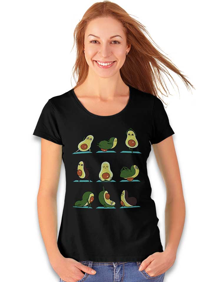avocado-yoga-damen-t-shirt schwarz 2