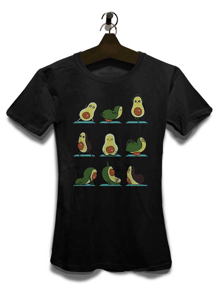 avocado-yoga-damen-t-shirt schwarz 3