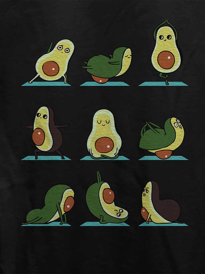 avocado-yoga-damen-t-shirt schwarz 4