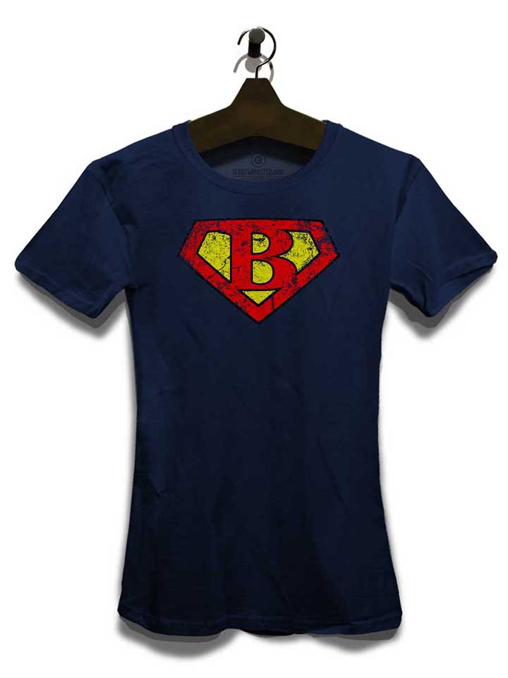 b-buchstabe-logo-vintage-damen-t-shirt dunkelblau 3