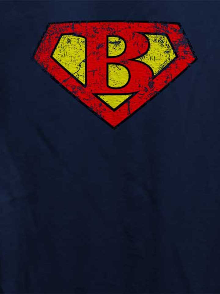 b-buchstabe-logo-vintage-damen-t-shirt dunkelblau 4