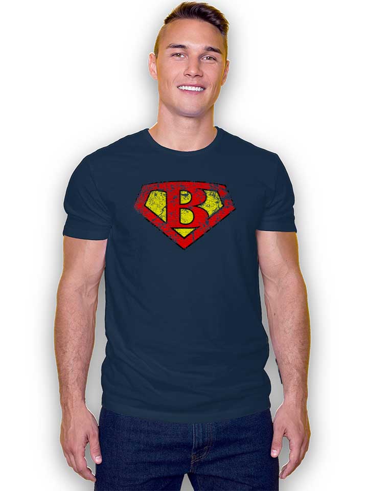 b-buchstabe-logo-vintage-t-shirt dunkelblau 2
