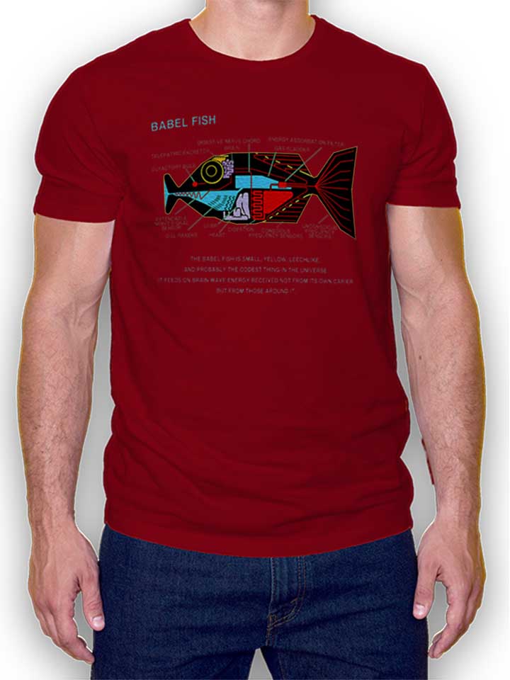Babel Fish Camiseta burdeos L