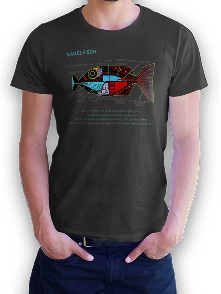 babelfisch-t-shirt dunkelgrau 1