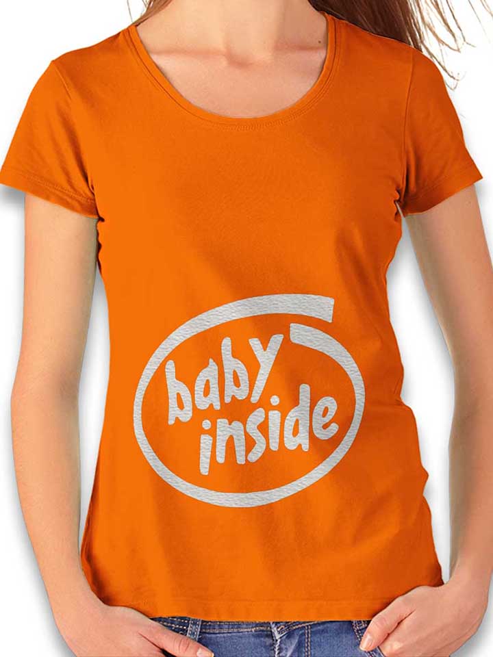 Baby Inside Womens T-Shirt orange L