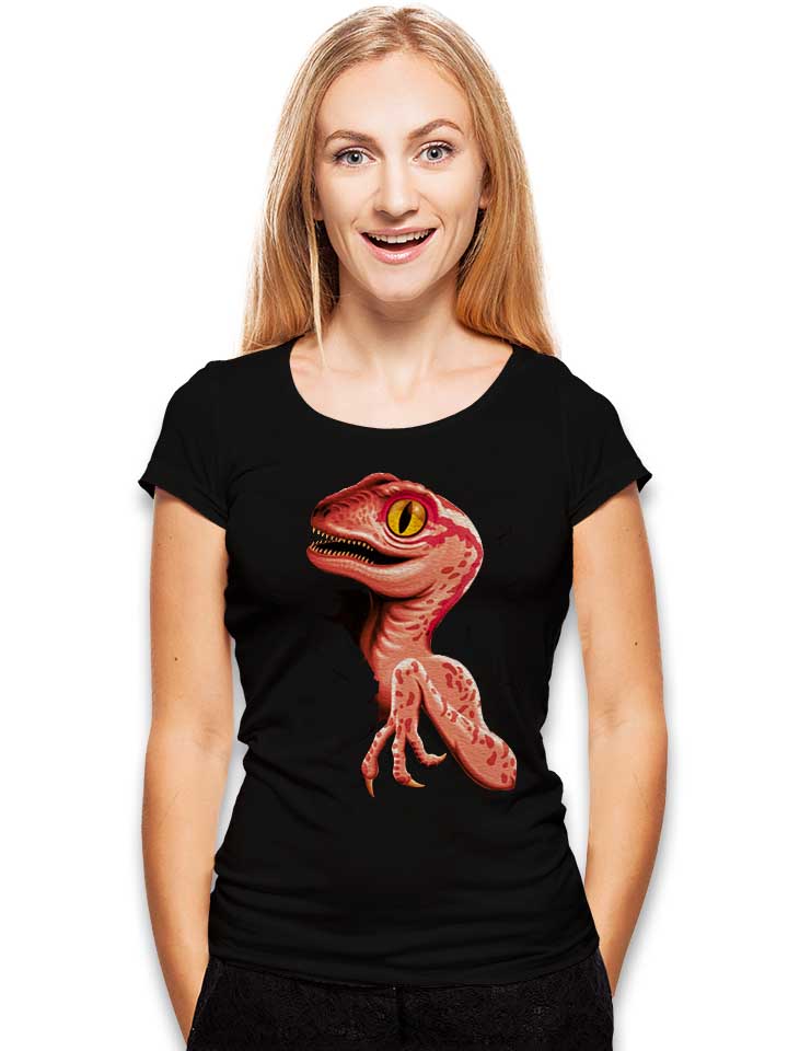 baby-velociraptor-damen-t-shirt schwarz 2